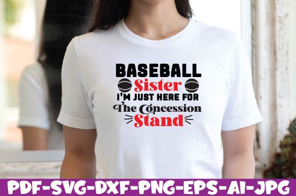 baseball sister i'm just here for the concession stand SVG farhad farhad 