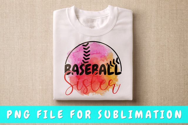 Baseball Sister PNG, Baseball Design For Sublimation Sublimation HappyDesignStudio 