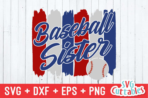 Baseball Sister svg - Baseball svg - eps - dxf - png - Baseball Sister Cut File - Brush Strokes - Silhouette - Cricut - Digital Download SVG Svg Cuttables 