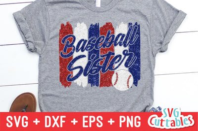 Baseball Sister svg - Baseball svg - eps - dxf - png - Baseball Sister Cut File - Brush Strokes - Silhouette - Cricut - Digital Download SVG Svg Cuttables 