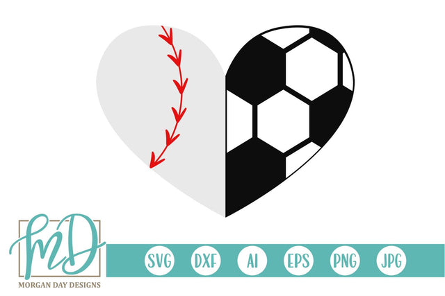 Baseball Soccer Heart SVG Morgan Day Designs 