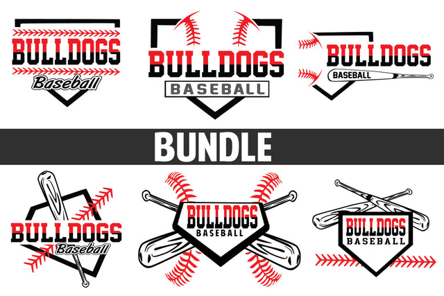 Baseball-Softball Bulldogs T shirt design Bundle SVG Johan Ru designs 