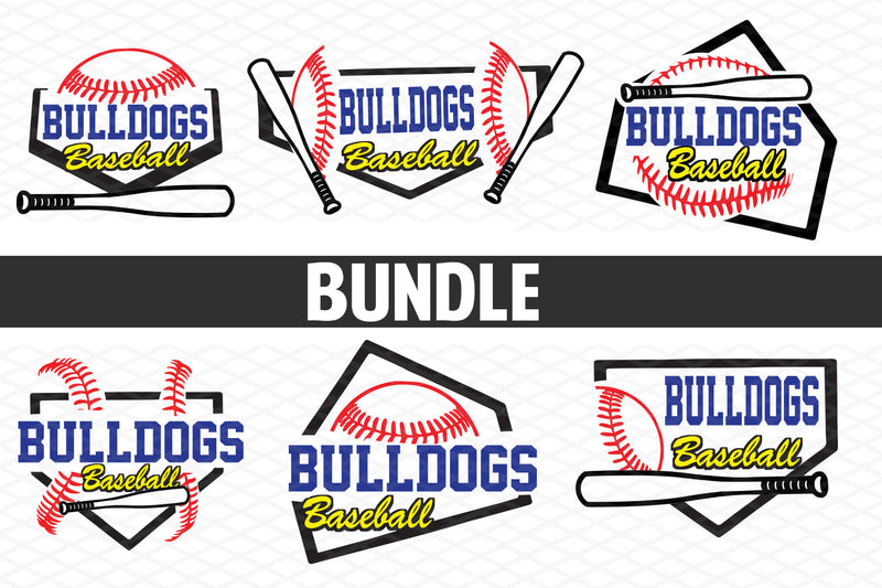 Baseball-Softball Bulldogs T shirt design Bundle SVG Johan Ru designs 
