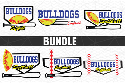 Baseball-Softball Bulldogs T shirt design Bundle SVG Johan Ru designs 