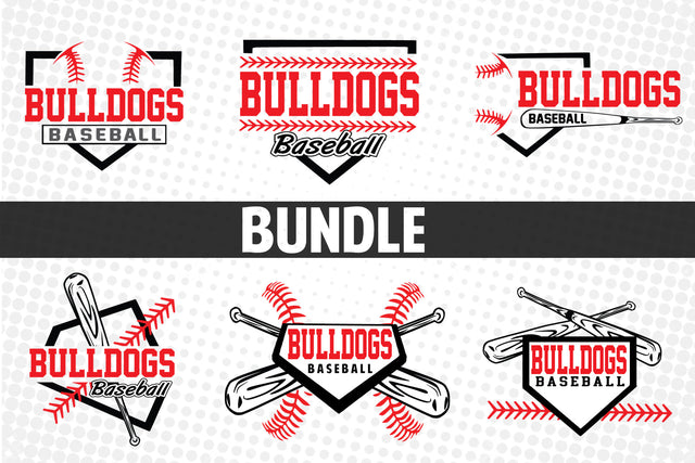 Baseball-Softball Bulldogs T shirt design Bundle SVG Johan Ru designs 