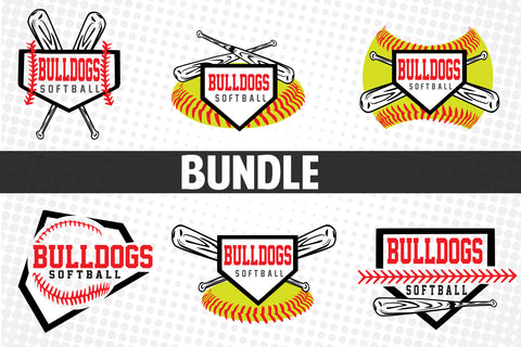 Baseball-Softball Bulldogs T shirt design Bundle SVG Johan Ru designs 