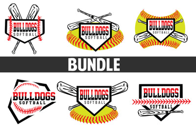 Baseball-Softball Bulldogs T shirt design Bundle SVG Johan Ru designs 