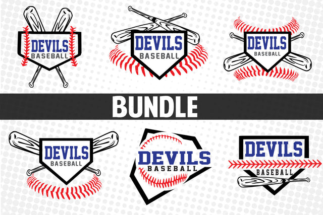 Baseball-Softball Devils T shirt design Bundle SVG Johan Ru designs 