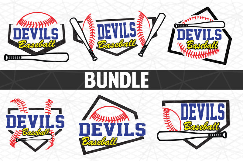 Baseball-Softball Devils T shirt design Bundle SVG Johan Ru designs 