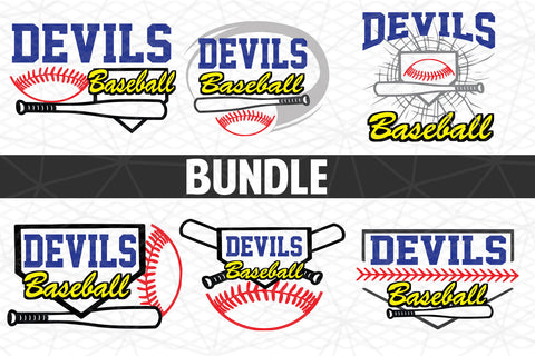 Baseball-Softball Devils T shirt design Bundle SVG Johan Ru designs 
