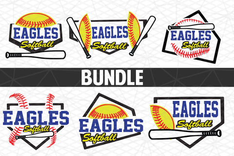 Baseball-Softball Eagles T shirt design Bundle SVG Johan Ru designs 