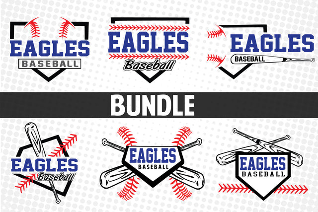 Baseball-Softball Eagles T shirt design Bundle SVG Johan Ru designs 