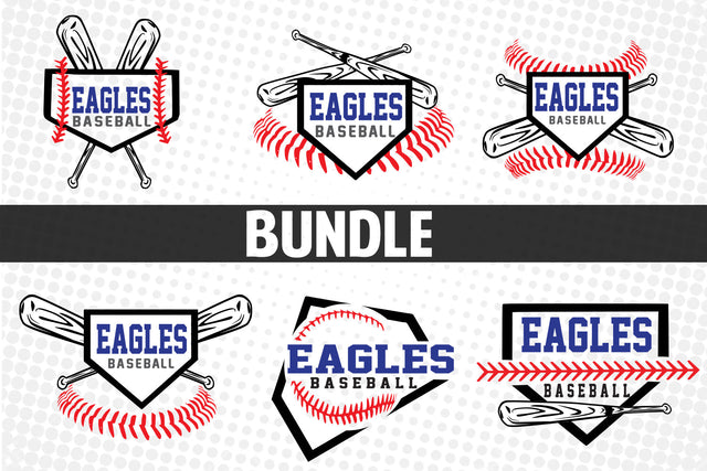 Baseball-Softball Eagles T shirt design Bundle SVG Johan Ru designs 
