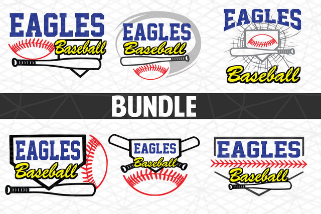 Baseball-Softball Eagles T shirt design Bundle SVG Johan Ru designs 