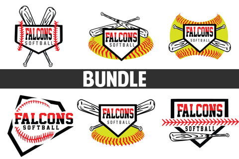Baseball-Softball Falcons T shirt design Bundle SVG Johan Ru designs 