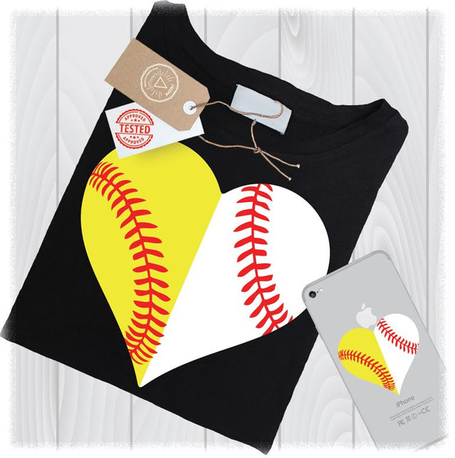 Baseball Softball Heart SVG Files Love Laces Designs - Baseball Lace Heart SVG - Softball Laces SVG - Instant Download SVG My Sew Cute Boutique 