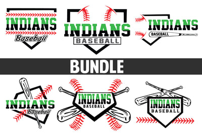 Baseball-Softball Indians T shirt design Bundle SVG Johan Ru designs 