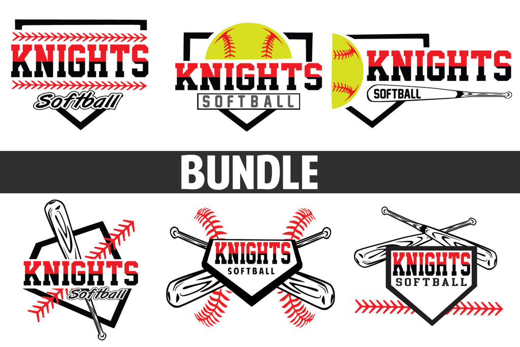 Baseball-Softball Knights T shirt design Bundle - So Fontsy