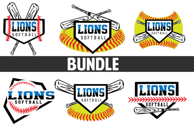 Baseball-Softball Lions T shirt design Bundle SVG Johan Ru designs 