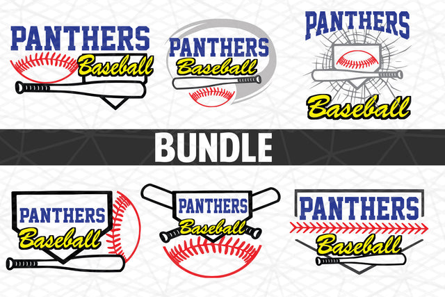 Baseball-Softball Panthers T shirt design Bundle SVG Johan Ru designs 