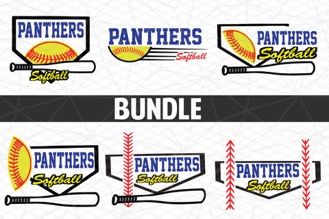 Baseball-Softball Panthers T shirt design Bundle SVG Johan Ru designs 
