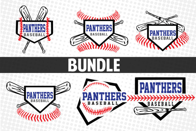 Baseball-Softball Panthers T shirt design Bundle SVG Johan Ru designs 