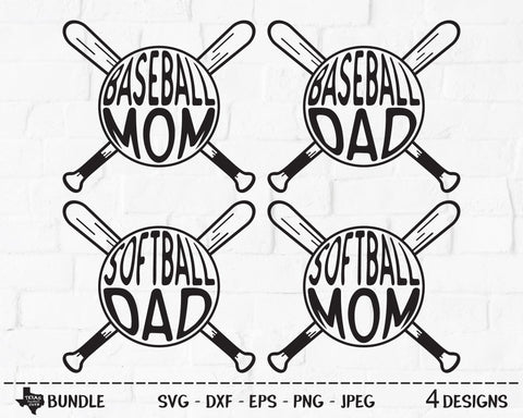 Baseball & Softball Parents Bundle | Sports SVG SVG Texas Southern Cuts 