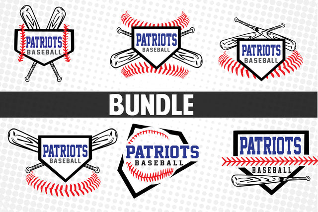 Baseball-Softball Patriots T shirt design Bundle SVG Johan Ru designs 