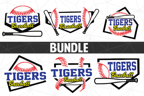 Baseball-Softball Tigers T shirt design Bundle SVG Johan Ru designs 