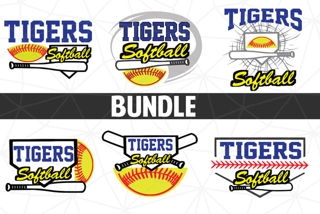 Baseball-Softball Tigers T shirt design Bundle SVG Johan Ru designs 