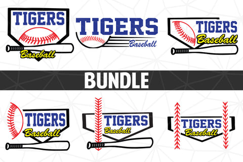 Baseball-Softball Tigers T shirt design Bundle SVG Johan Ru designs 