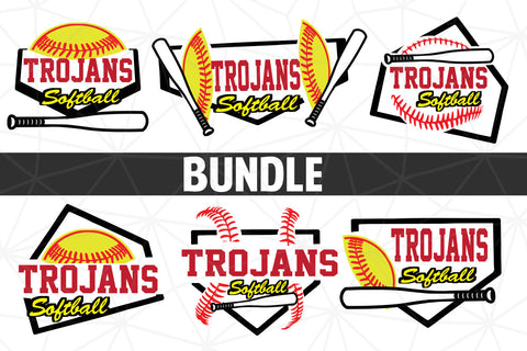 Baseball-Softball Trojans T shirt design Bundle SVG Johan Ru designs 