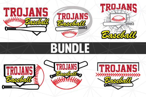 Baseball-Softball Trojans T shirt design Bundle SVG Johan Ru designs 