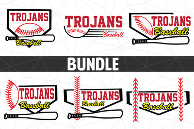 Baseball-Softball Trojans T shirt design Bundle SVG Johan Ru designs 
