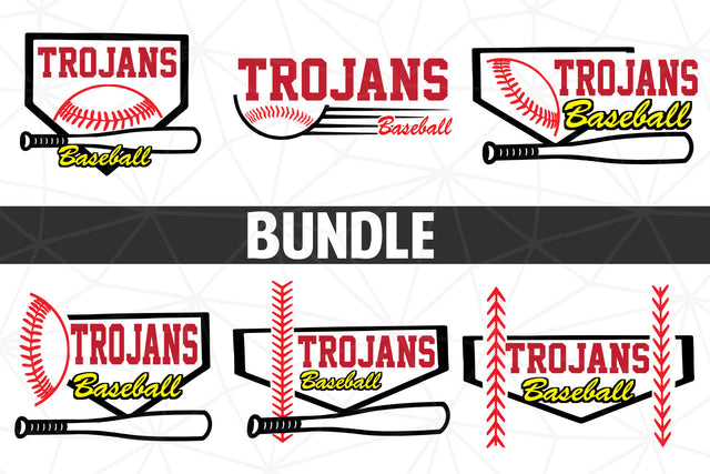 Baseball-Softball Trojans T shirt design Bundle SVG Johan Ru designs 