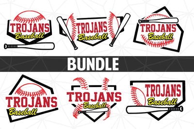 Baseball-Softball Trojans T shirt design Bundle SVG Johan Ru designs 