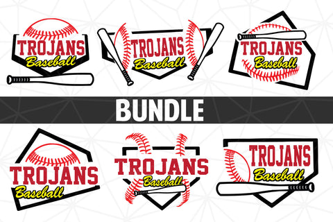 Baseball-Softball Trojans T shirt design Bundle SVG Johan Ru designs 