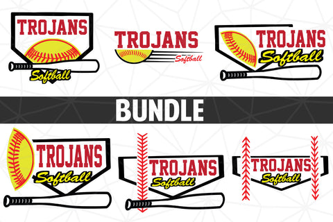 Baseball-Softball Trojans T shirt design Bundle SVG Johan Ru designs 