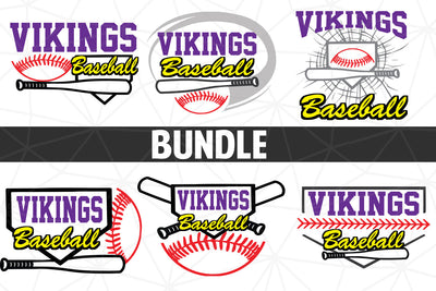 Baseball-Softball Vikings T shirt design Bundle SVG Johan Ru designs 