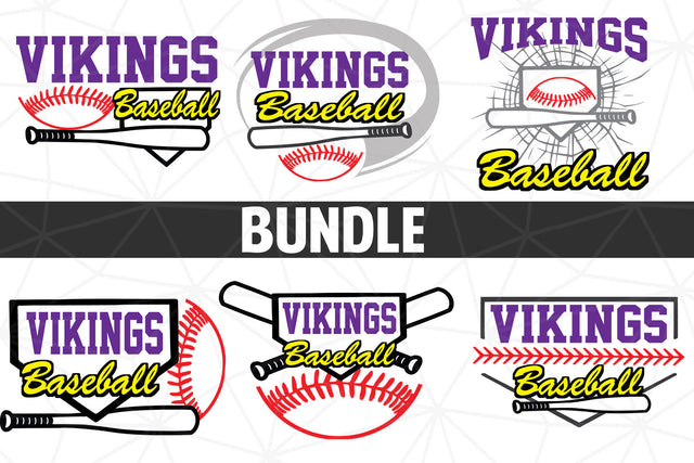 Baseball-Softball Vikings T shirt design Bundle SVG Johan Ru designs 
