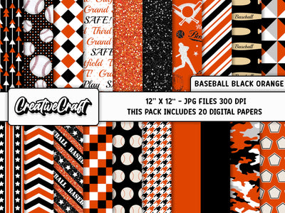 Baseball Sport Digital Papers, scrapbook backgrounds designs Digital Pattern CreativeCraftShop 
