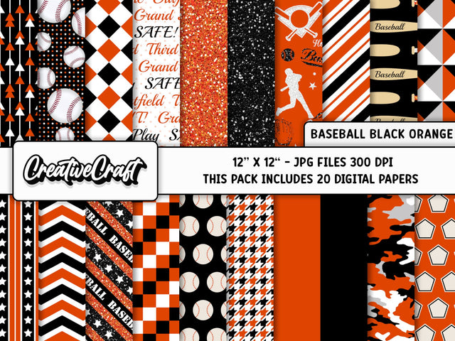 Baseball Sport Digital Papers, scrapbook backgrounds designs Digital Pattern CreativeCraftShop 