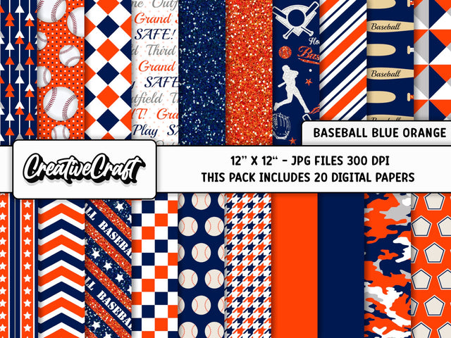 Baseball Sport Digital Papers, scrapbook backgrounds designs Digital Pattern CreativeCraftShop 