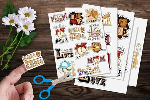 Baseball Sticker Bundle | Baseball MOM Stickers Sublimation Designs by Ira 
