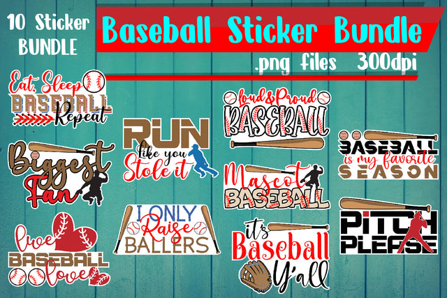 Baseball Sticker Bundle svg png ai eps pdf SVG zafrans studio 