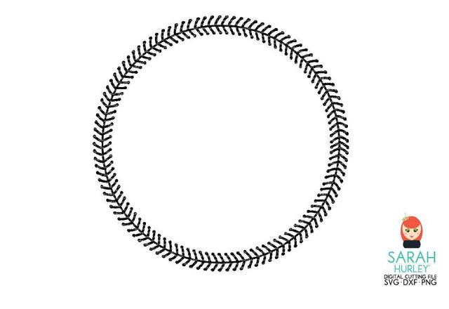 Baseball Stitch Circle Frame 2 SVG Sarah Hurley 