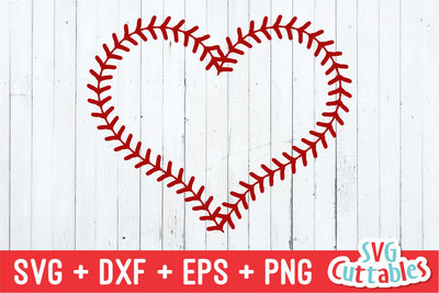 Baseball Stitches Heart svg - Baseball Cut File svg - dxf - eps - png - Silhouette - Cricut Cut File - Digital Download SVG Svg Cuttables 