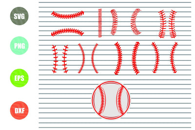 Baseball Stitches SVG, Baseball Svg Cut File Baseball Clipart Baseball Stitches Vector Eps Png Dxf Svg Files For Cricut, Silhouette SVG Artstoredigital 