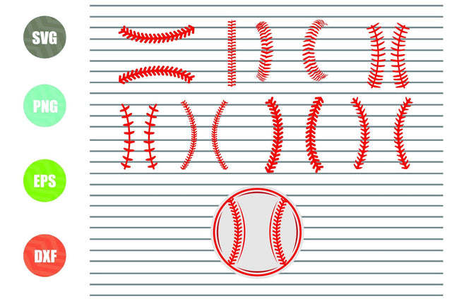 Baseball Stitches SVG, Baseball Svg Cut File Baseball Clipart Baseball Stitches Vector Eps Png Dxf Svg Files For Cricut, Silhouette SVG Artstoredigital 