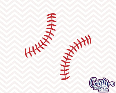 Baseball Stitches Svg SVG Crafty Mama Studios 